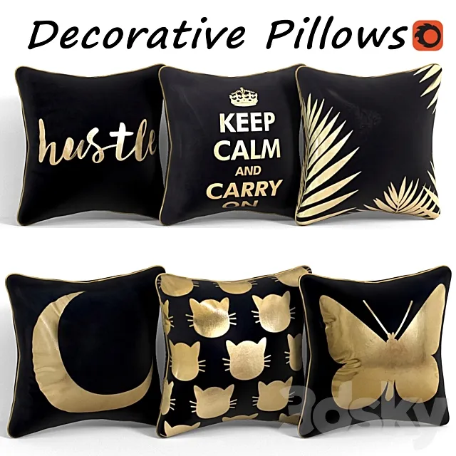 Decorative pillows set 126 3D Model