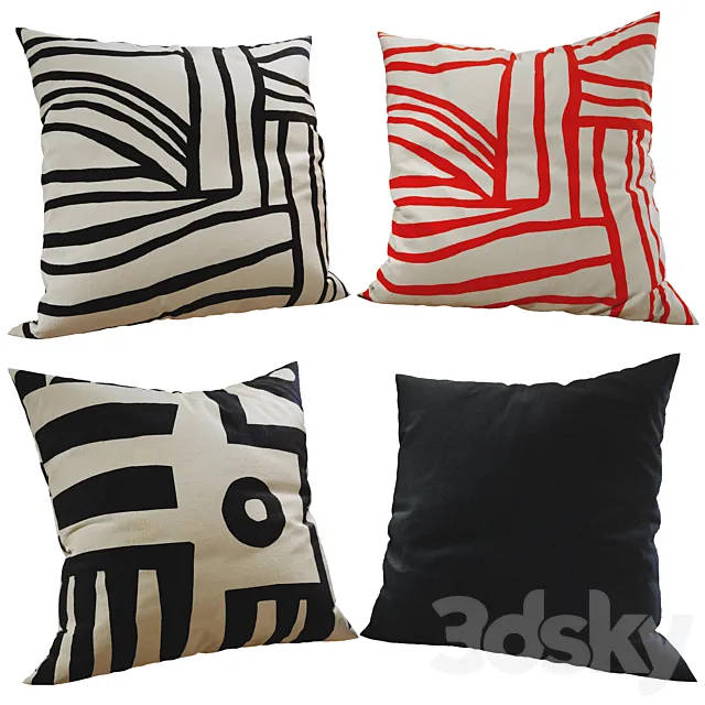 Decorative pillows set 225 3D Model