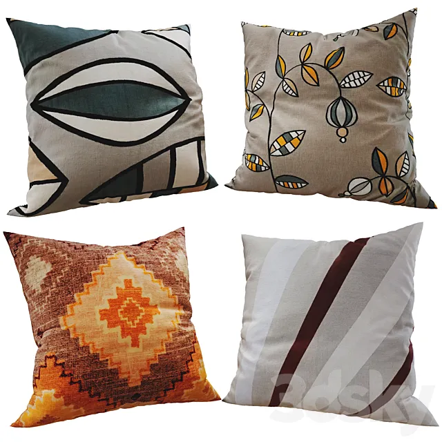 Decorative pillows set 249 3D Model