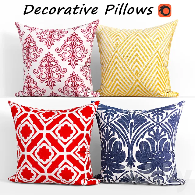 Decorative pillows set 251 3D Model