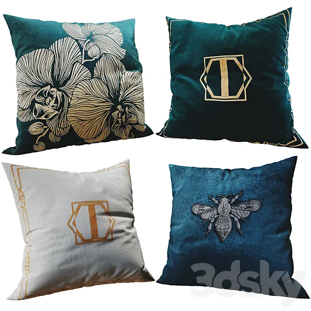 Decorative pillows set 253 3D Model