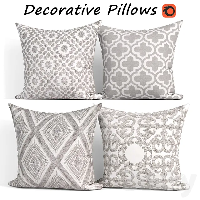 Decorative pillows set 253 SLOW COW 3D Model