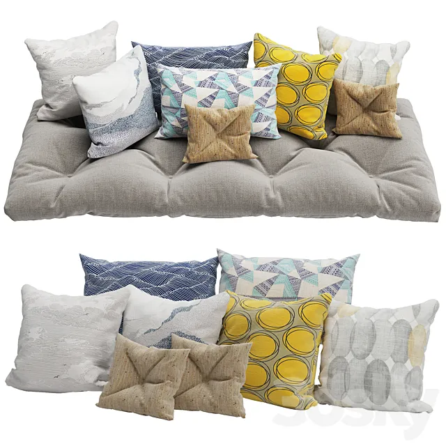 Decorative Pillows set 5 3D Model