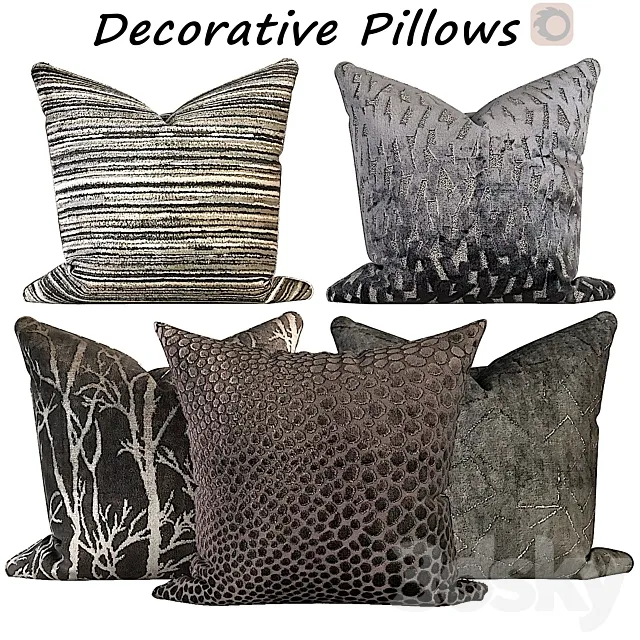 Decorative pillows set 508 3DModel