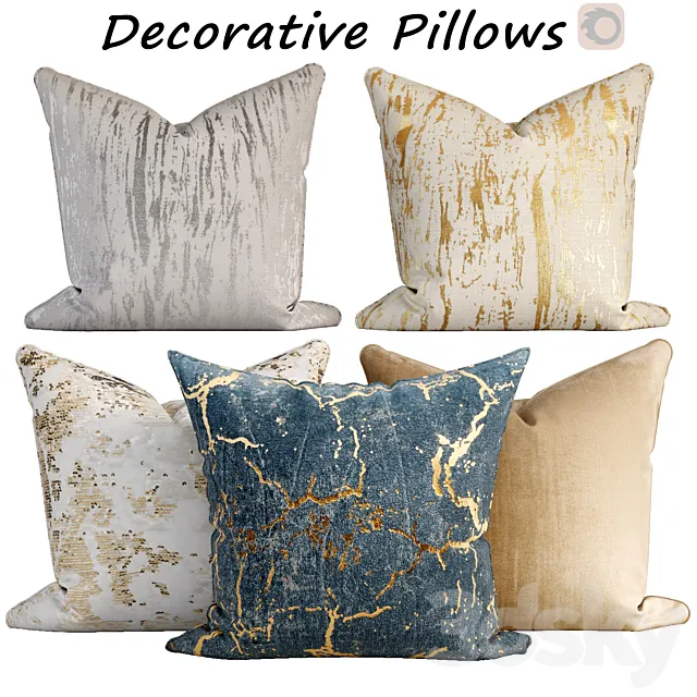 Decorative pillows set 529 3D Model
