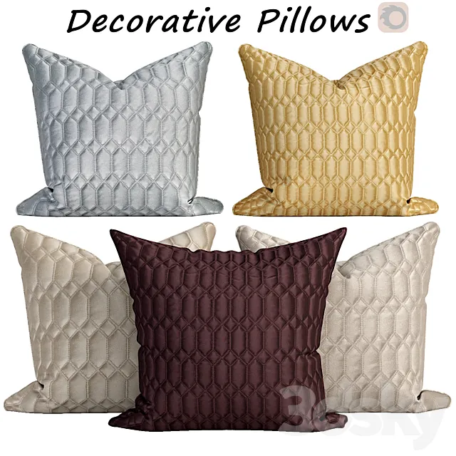 Decorative pillows set 538 3D Model
