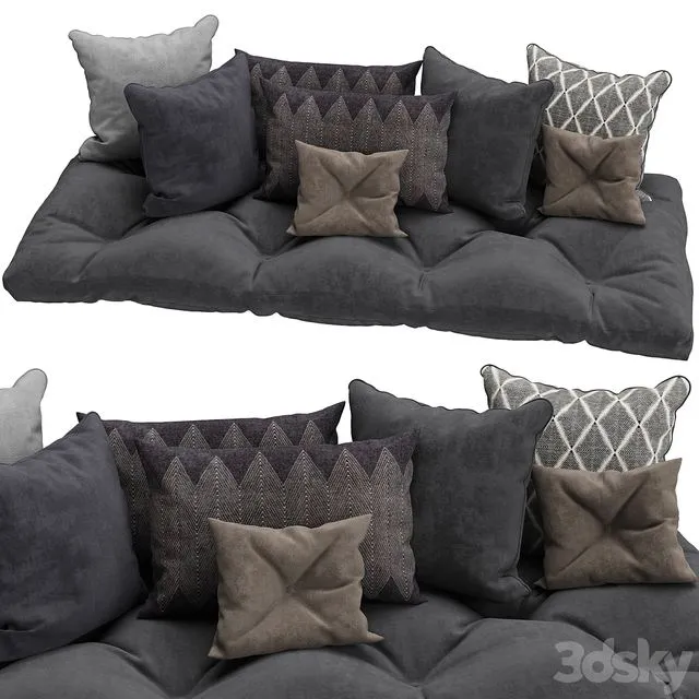 Decorative Pillows set 8 3D Model