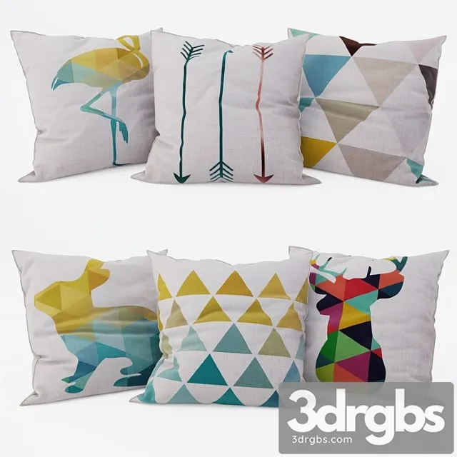 Decorative Pillows Set 8 3D Model Free