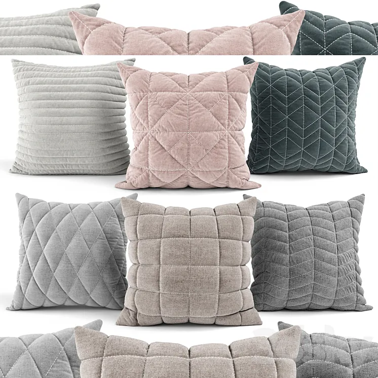 Decorative Pillows v002 3D Model Free