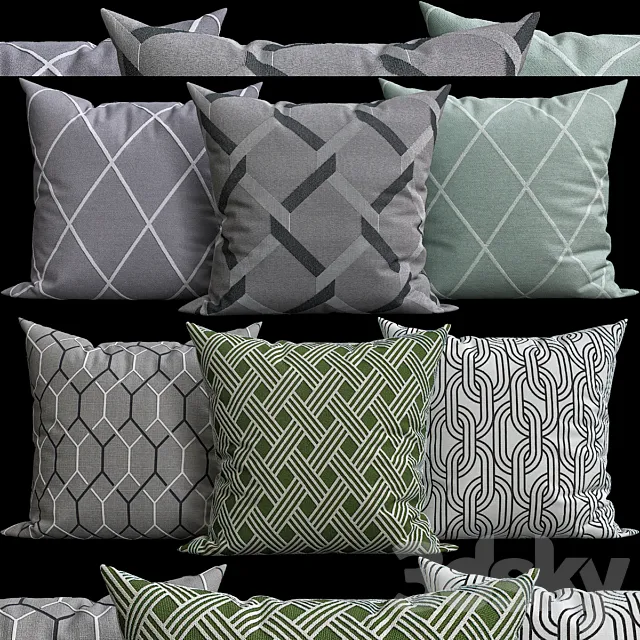 Decorative Pillows v010 3DModel