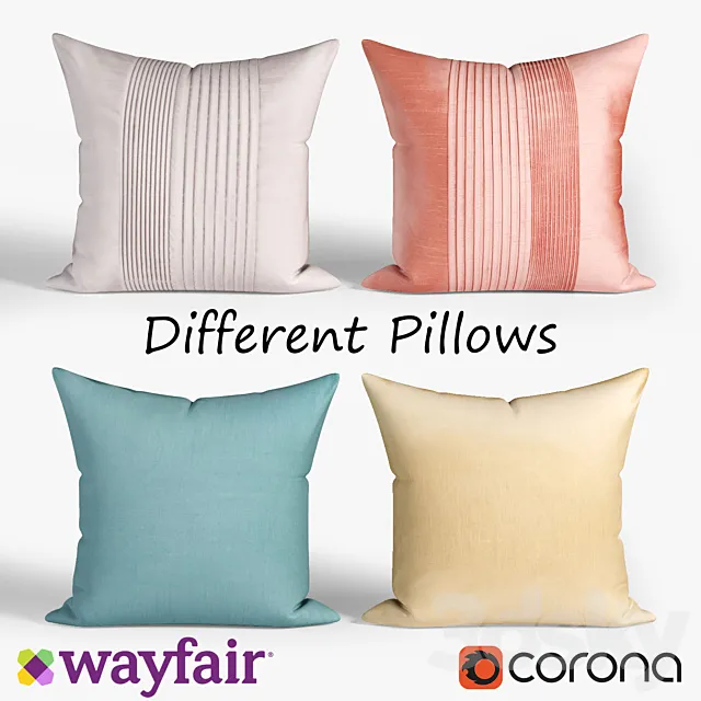 Decorative pillows Wayfair. set 025 3D Model