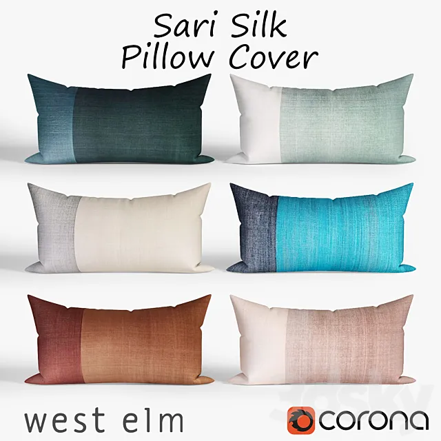 Decorative pillows westelm.set 016 Sari silk Pillow cover 3D Model