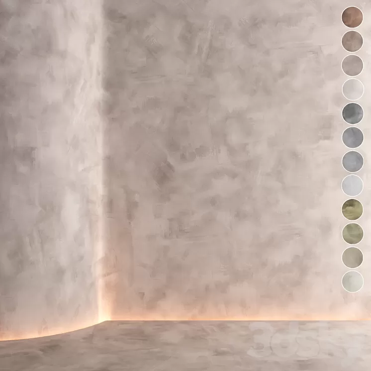 Decorative plaster 005 (Seamless texture) 3D Model