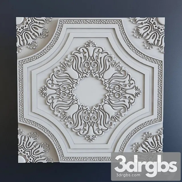 Decorative plaster 3d panel 2323 3D Model Free