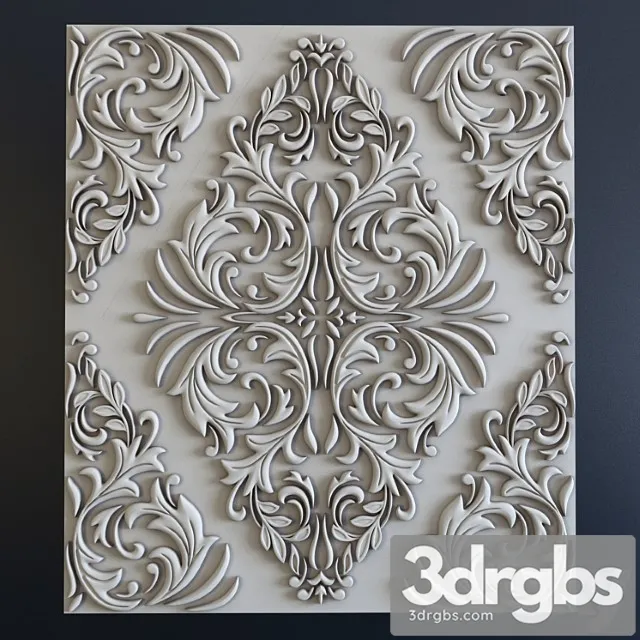 Decorative plaster 3d panel 3434 3D Model Download