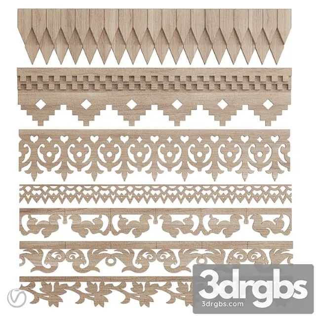 Decorative plaster A set of carved platbands (friezes.1) 3D Model Download