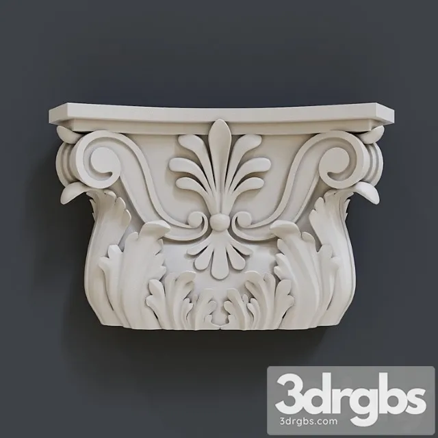 Decorative plaster Bracket 002 3D Model Free