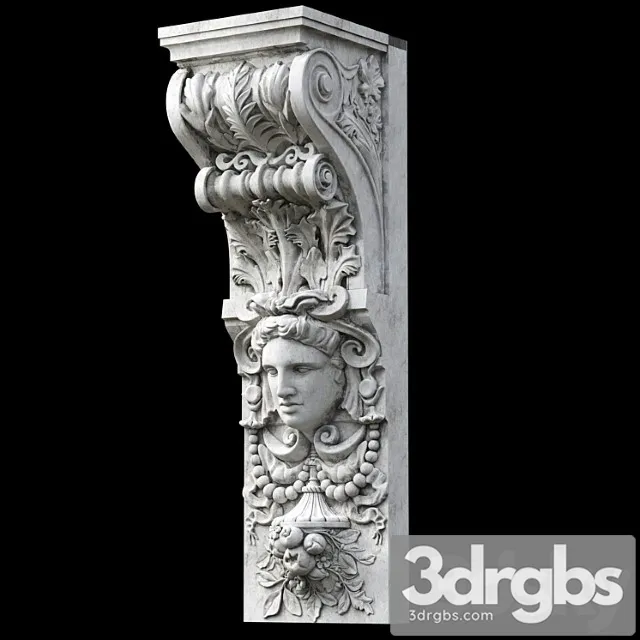 Decorative plaster Bracket corbel bracket 3D Model Free
