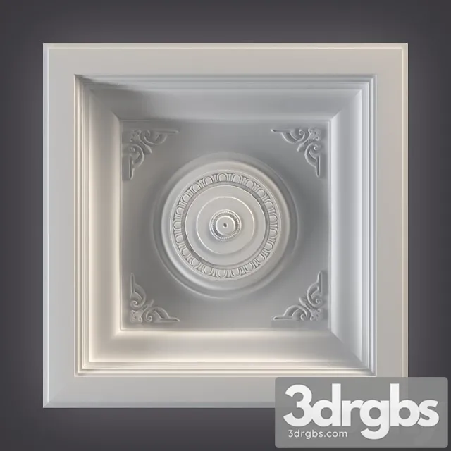 Decorative plaster Ceiling outlet_22 3D Model Free