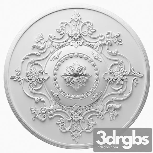 Decorative plaster Classic rosette 3D Model Free
