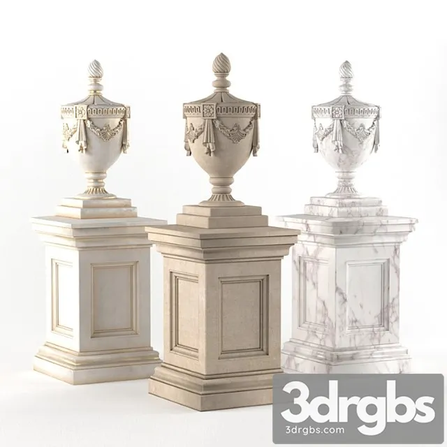 Decorative plaster Classic vase for decorating the facade 3D Model Free
