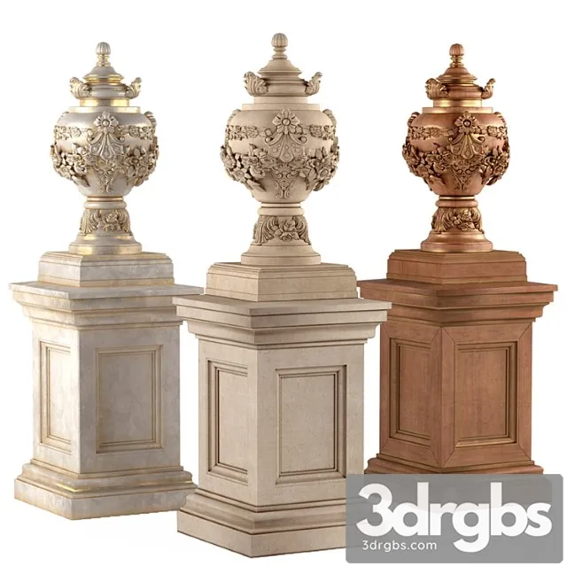 Decorative plaster Classic vase for decoration of the facade and interior 3D Model Free