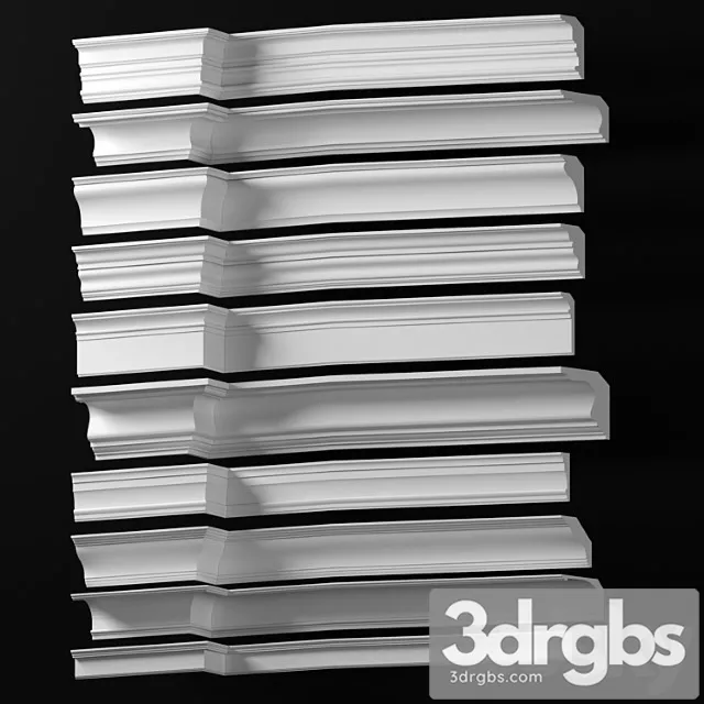 Decorative plaster Collection of cornices - dikart p.19 3D Model Free