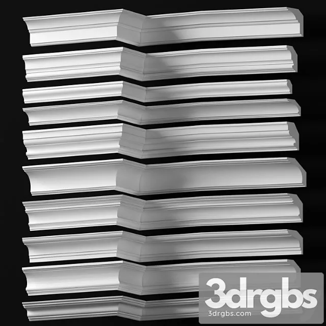 Decorative plaster Collection of cornices - dikart p.6 3D Model Free
