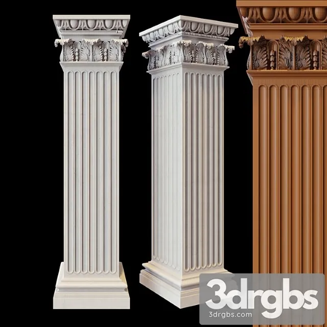 Decorative plaster Column 3D Model Download