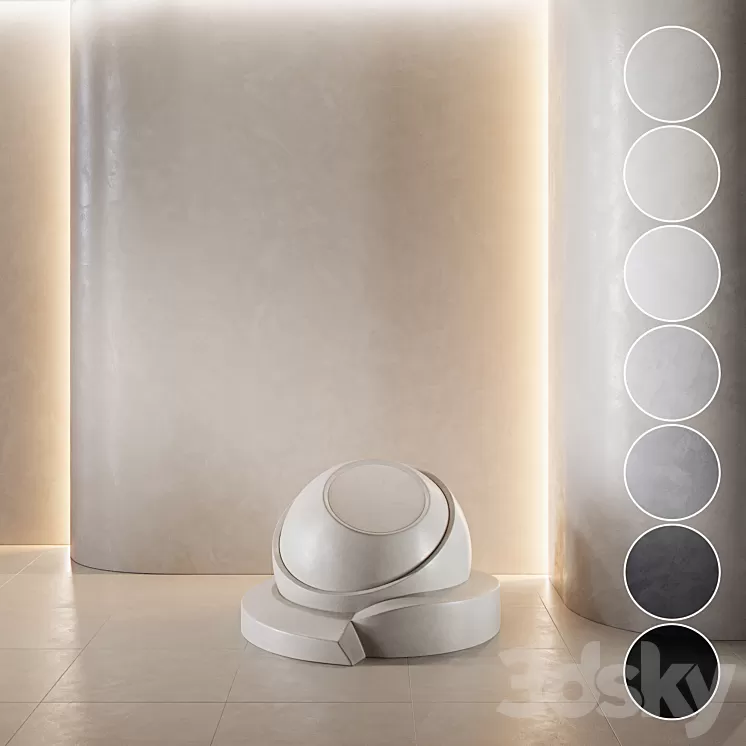 decorative plaster | Concrete set (seamless) | 04 3D Model Free