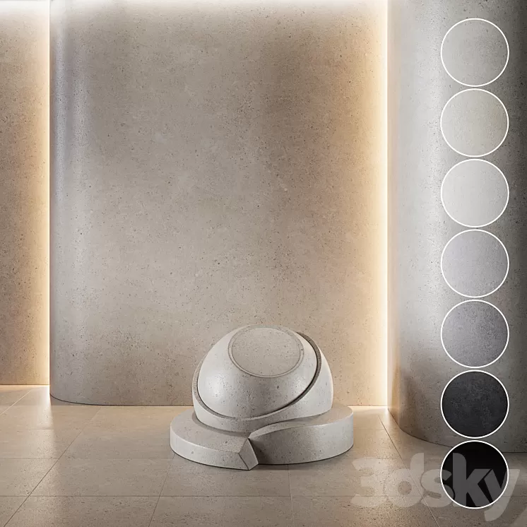 decorative plaster | Concrete set (seamless) | 05 3D Model