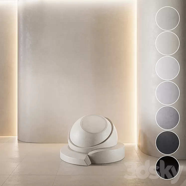 decorative plaster | Concrete set (seamless) | 07 3D Model