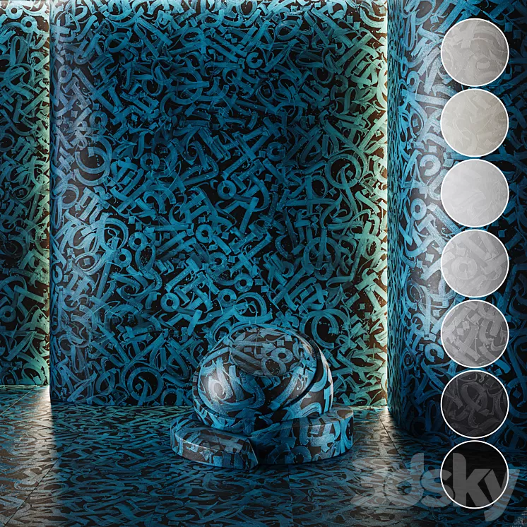 decorative plaster | Concrete set (seamless) | 22 3D Model