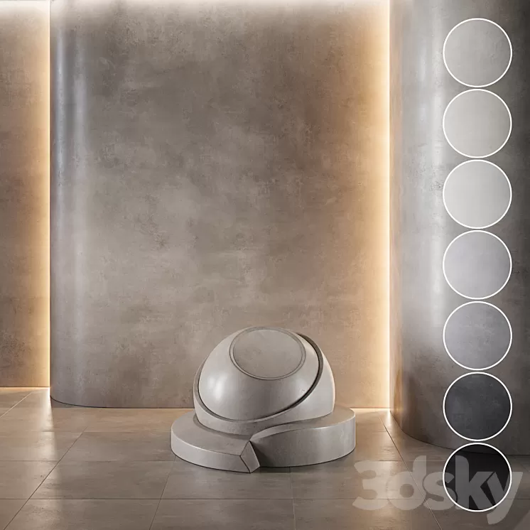 decorative plaster | Concrete set (seamless) | 29 3D Model Free