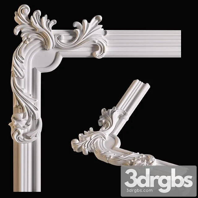 Decorative plaster Corner element 3D Model Download