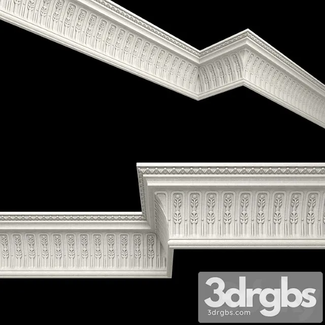 Decorative plaster Crown Molding 08 3D Model Free