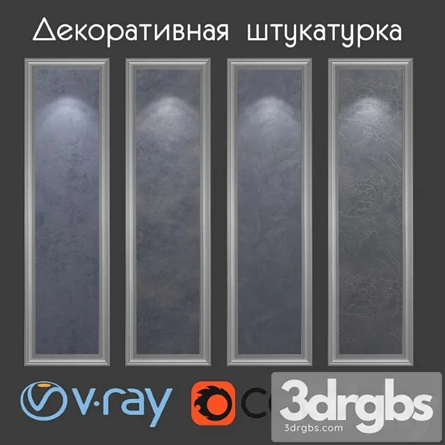 Decorative Plaster Gray Blue Tones 3D Model Free