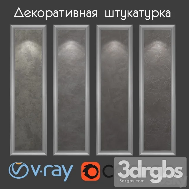 Decorative Plaster Gray Brown Tones 3D Model Free