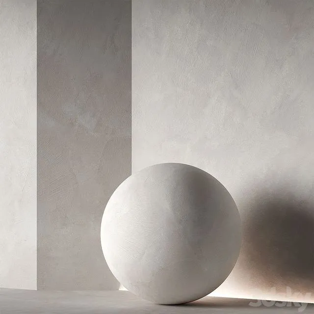 Decorative plaster material. Beige white. Seamless 4K 3D Model