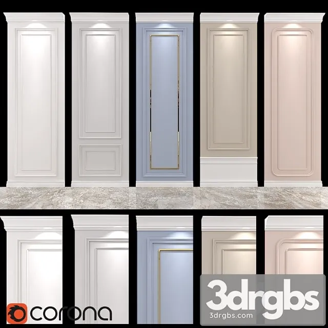 Decorative plaster Molding 3D Model Free