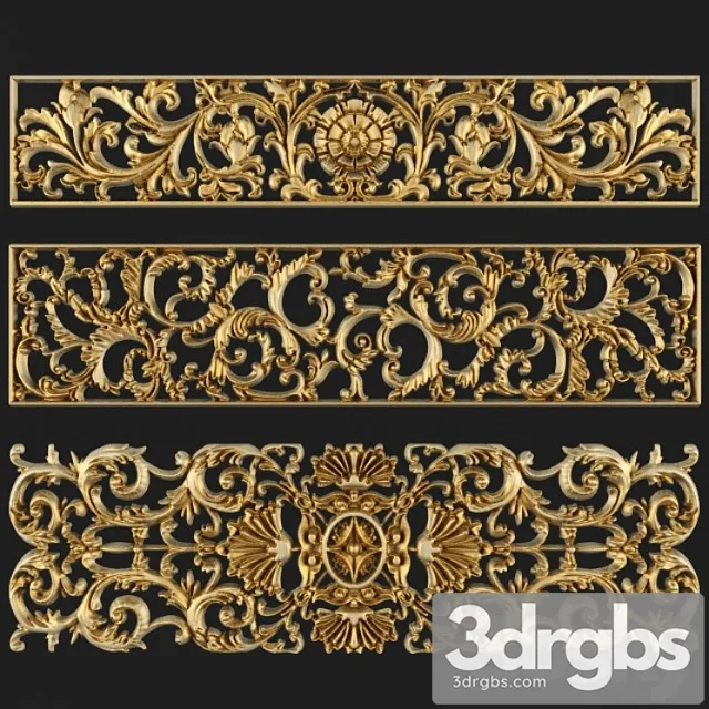 Decorative plaster Moldings carvings 3D Model Free