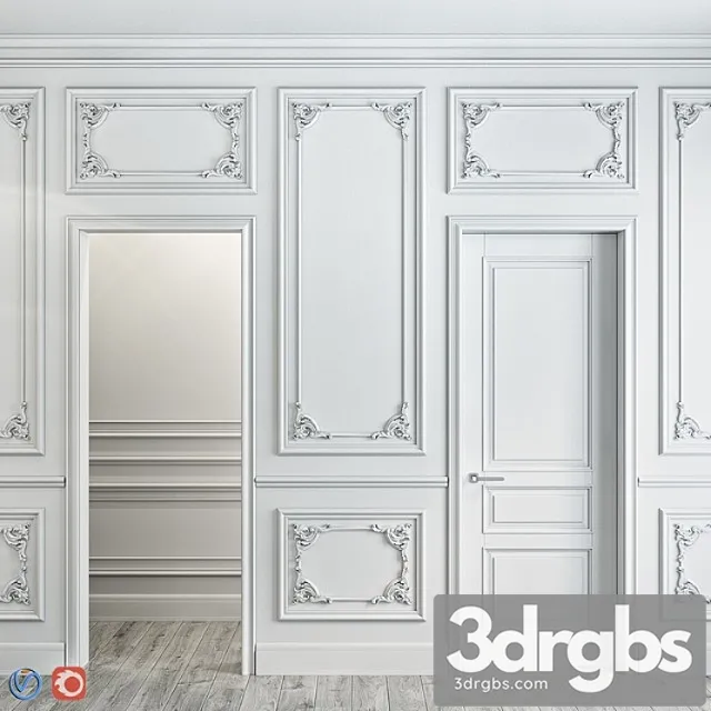 Decorative plaster Stucco molding for walls 1 3D Model Free