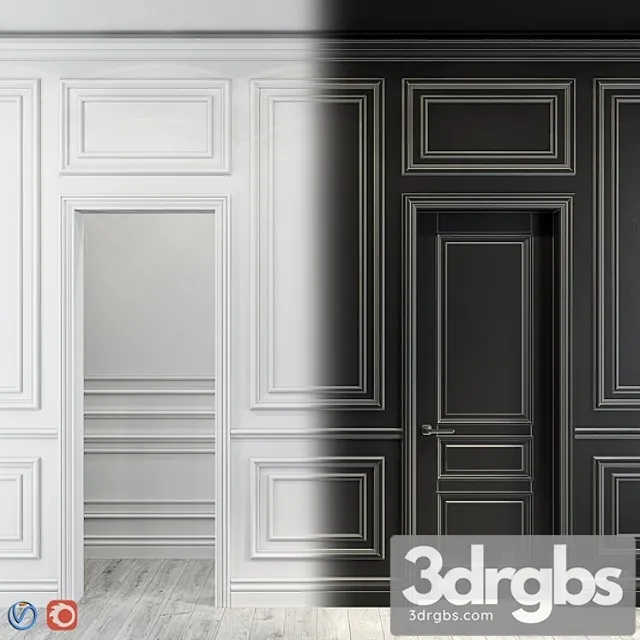 Decorative plaster Stucco molding for walls 2 3D Model Free