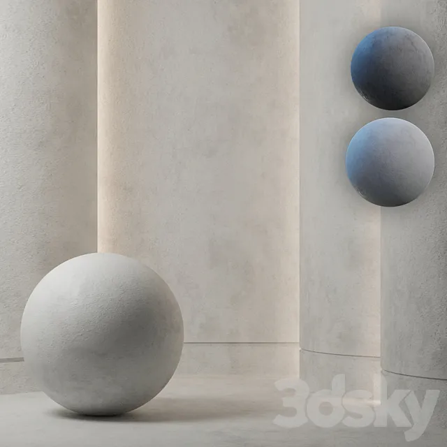 Decorative Plaster Texture 4K Seamless Set 01 3D Model