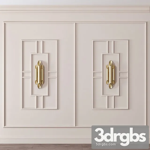 Decorative plaster Wall molding 3D Model Free