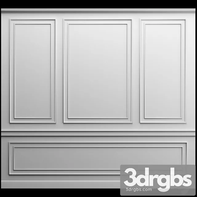 Decorative plaster Wall panel - gypsum stucco 3D Model Free
