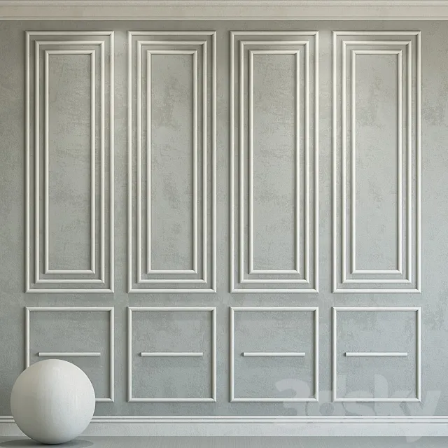 Decorative plaster with molding 115 3D Model