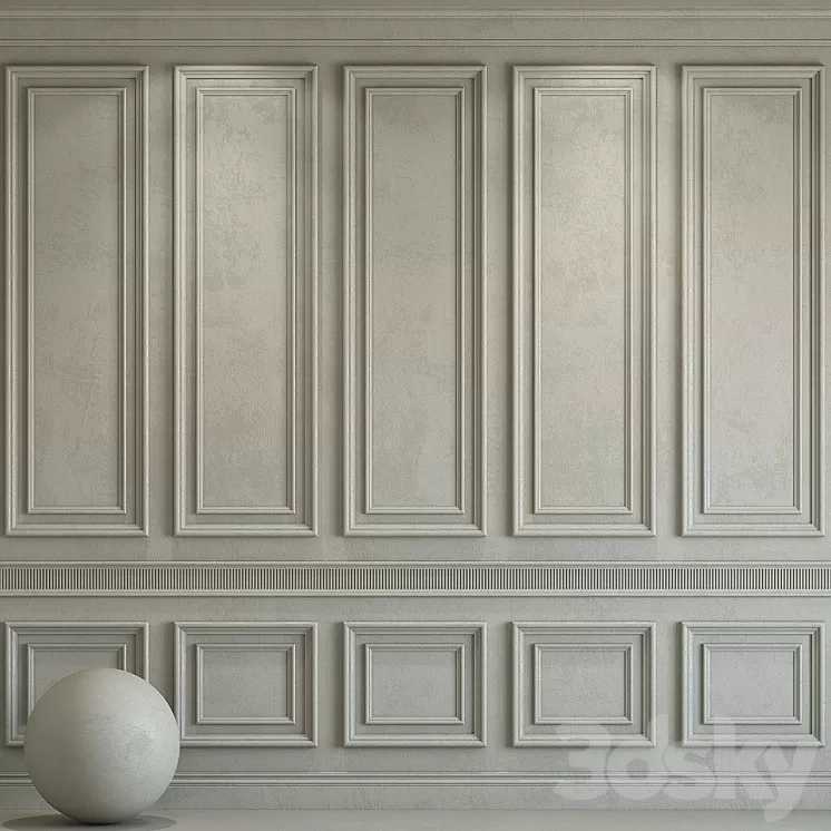 Decorative plaster with molding 184 3D Model