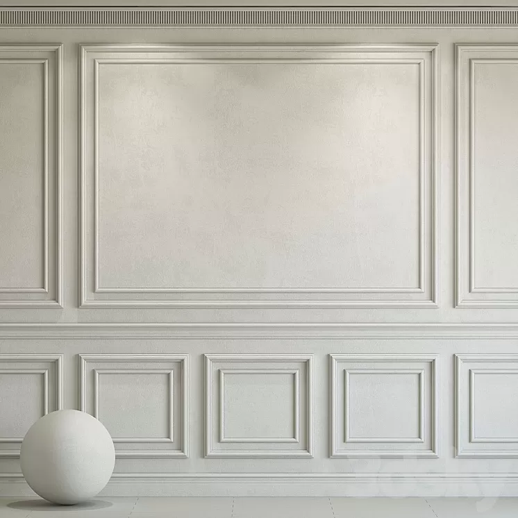 Decorative plaster with molding 215 3D Model