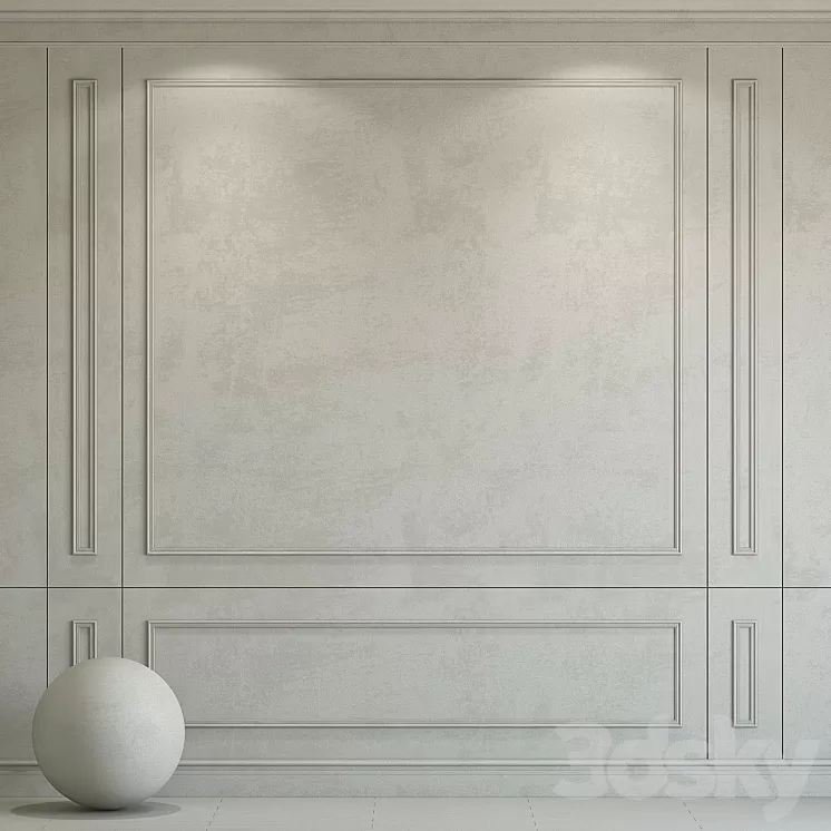 Decorative plaster with molding 221 3D Model